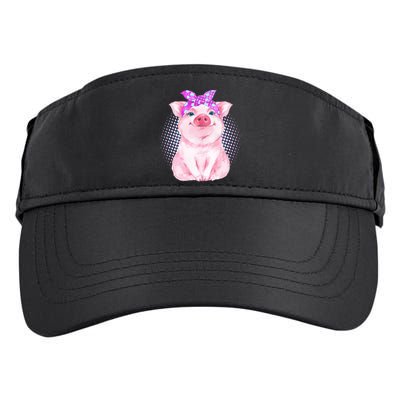 Cute Bandanna Pig Adult Drive Performance Visor