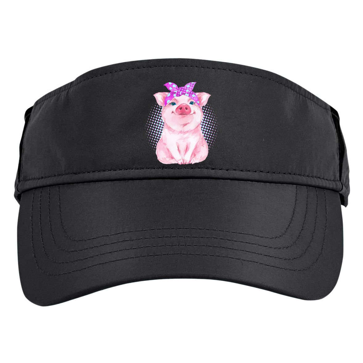 Cute Bandanna Pig Adult Drive Performance Visor