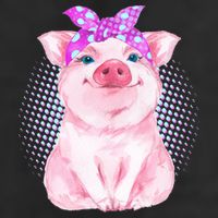 Cute Bandanna Pig Adult Drive Performance Visor