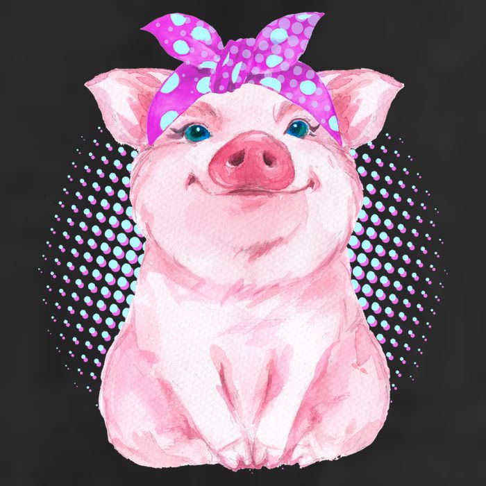 Cute Bandanna Pig Adult Drive Performance Visor
