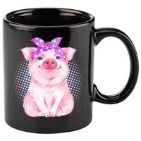 Cute Bandanna Pig 11oz C Handle Ceramic Mug