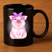 Cute Bandanna Pig 11oz C Handle Ceramic Mug