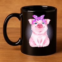 Cute Bandanna Pig 11oz C Handle Ceramic Mug
