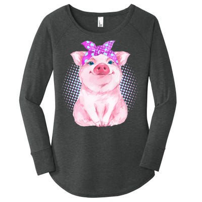 Cute Bandanna Pig Women's Perfect Tri Tunic Long Sleeve Shirt