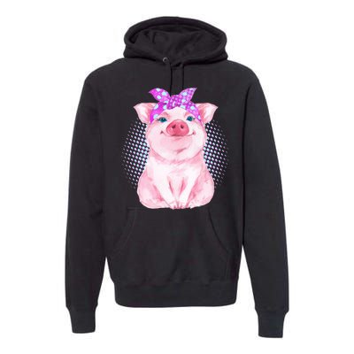 Cute Bandanna Pig Premium Hoodie