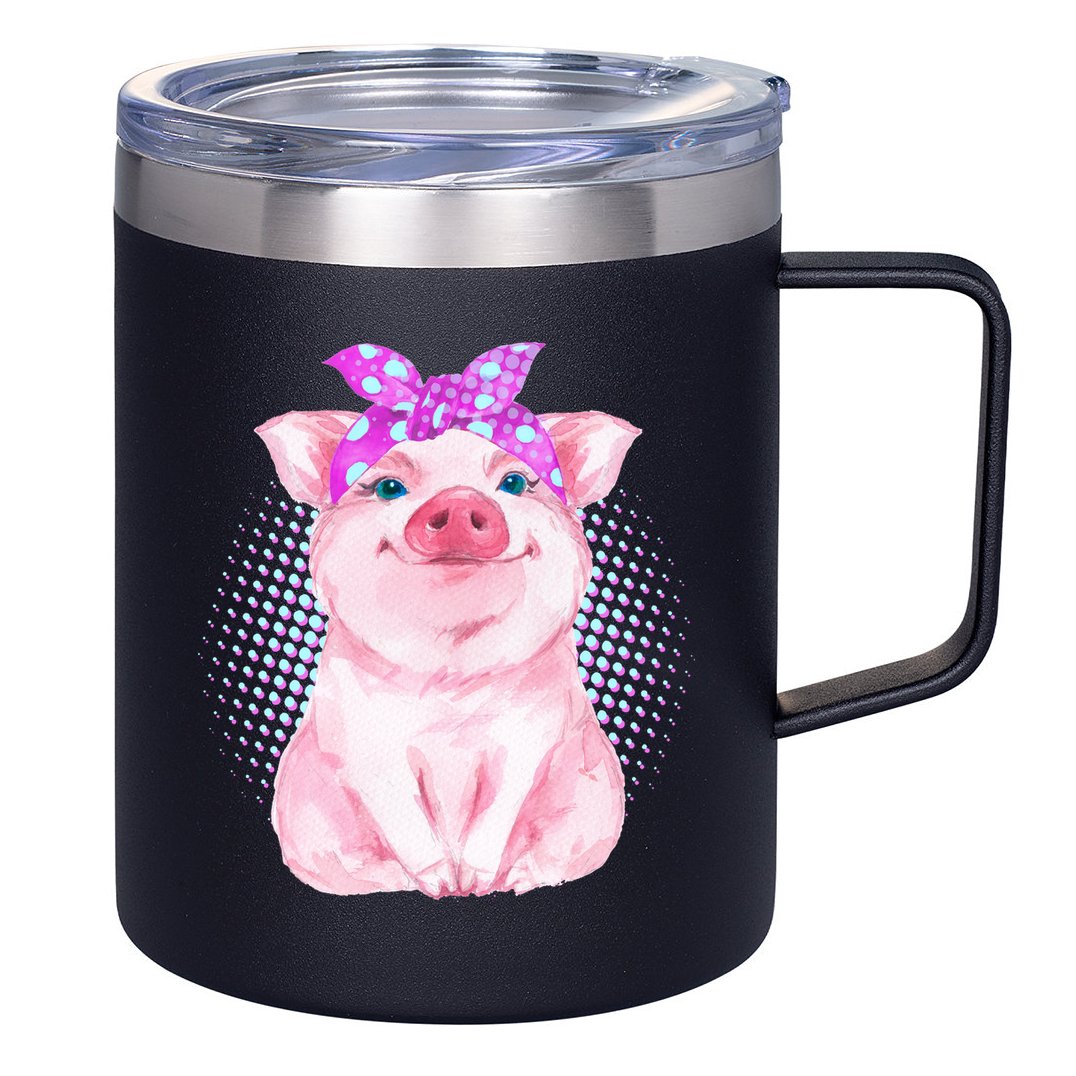 Cute Bandanna Pig 12oz Stainless Steel Coffee Mug