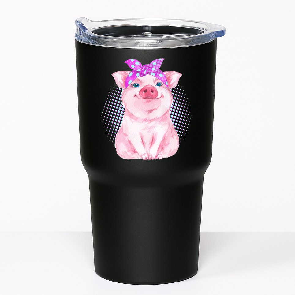 Cute Bandanna Pig Tumbler
