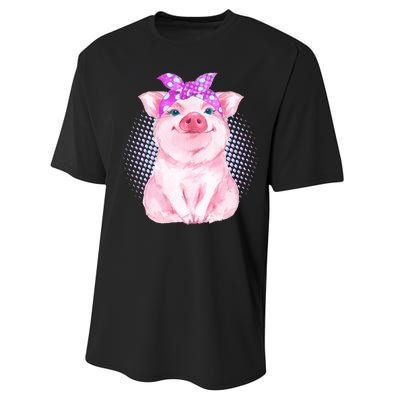 Cute Bandanna Pig Performance Sprint T-Shirt