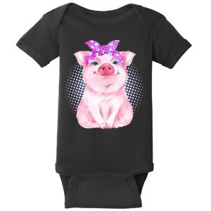 Cute Bandanna Pig Baby Bodysuit