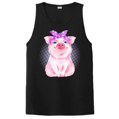 Cute Bandanna Pig PosiCharge Competitor Tank