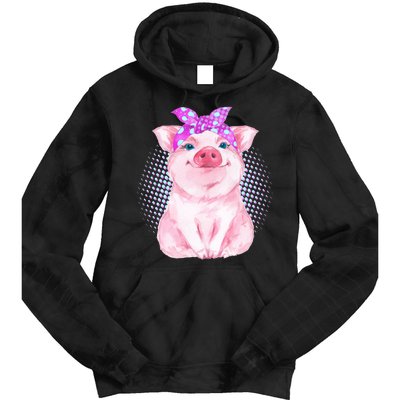 Cute Bandanna Pig Tie Dye Hoodie