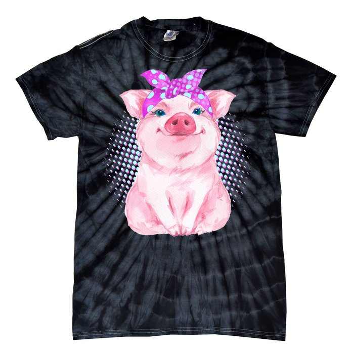 Cute Bandanna Pig Tie-Dye T-Shirt