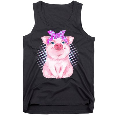 Cute Bandanna Pig Tank Top