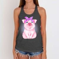 Cute Bandanna Pig Women's Knotted Racerback Tank