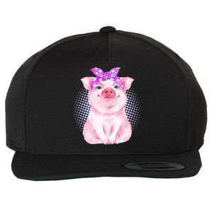 Cute Bandanna Pig Wool Snapback Cap