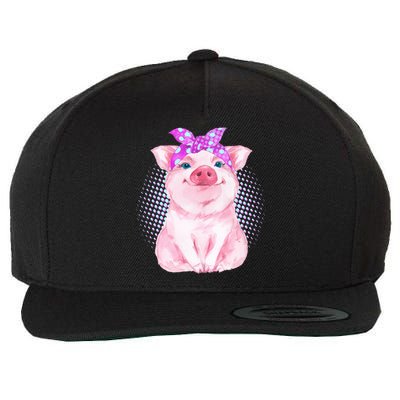 Cute Bandanna Pig Wool Snapback Cap