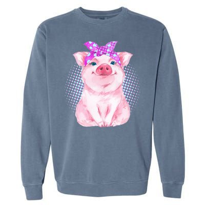 Cute Bandanna Pig Garment-Dyed Sweatshirt