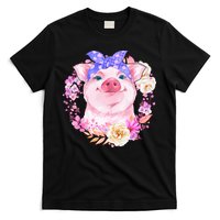 Cute Bandanna Pig Floral T-Shirt