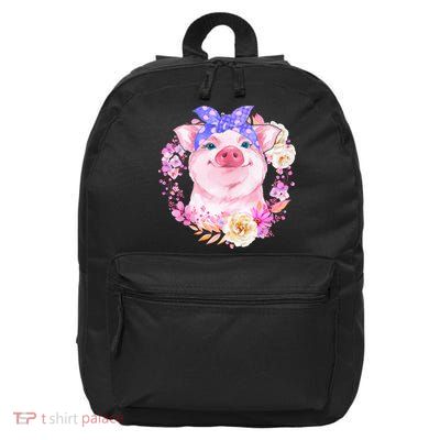 Cute Bandanna Pig Floral 16 in Basic Backpack