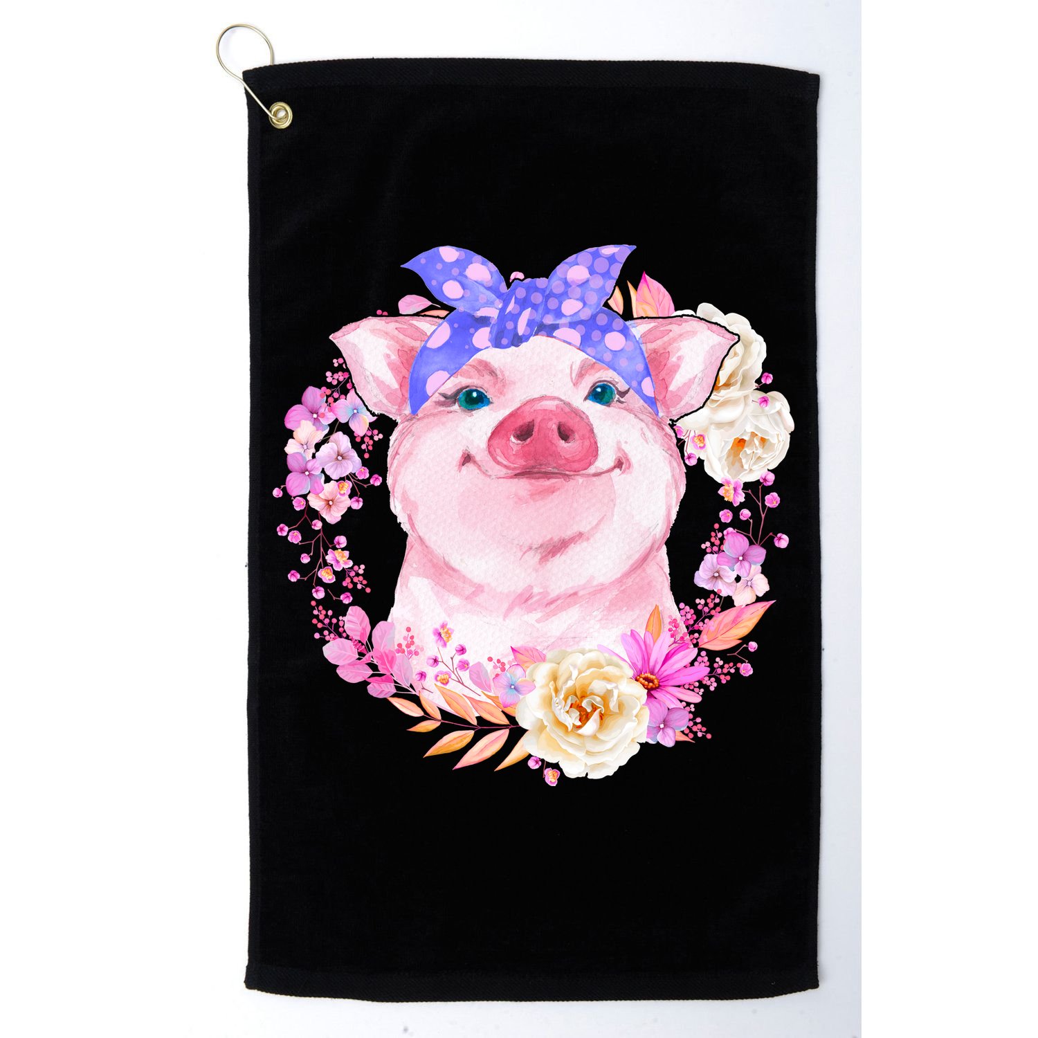 Cute Bandanna Pig Floral Golf Towel
