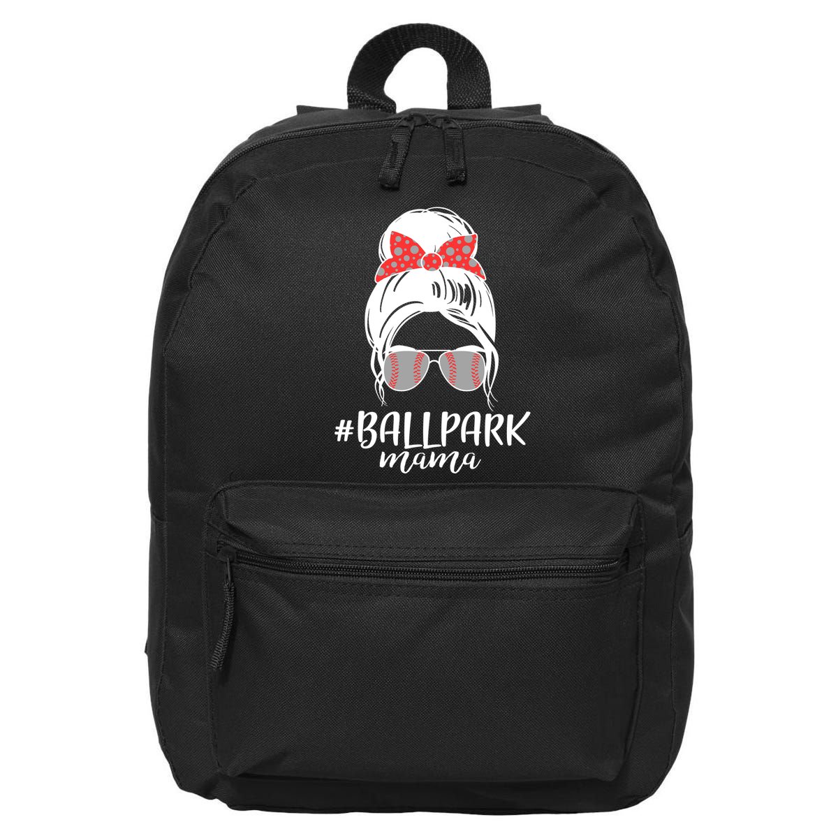 Cute Baseball Ballpark Mama  16 in Basic Backpack