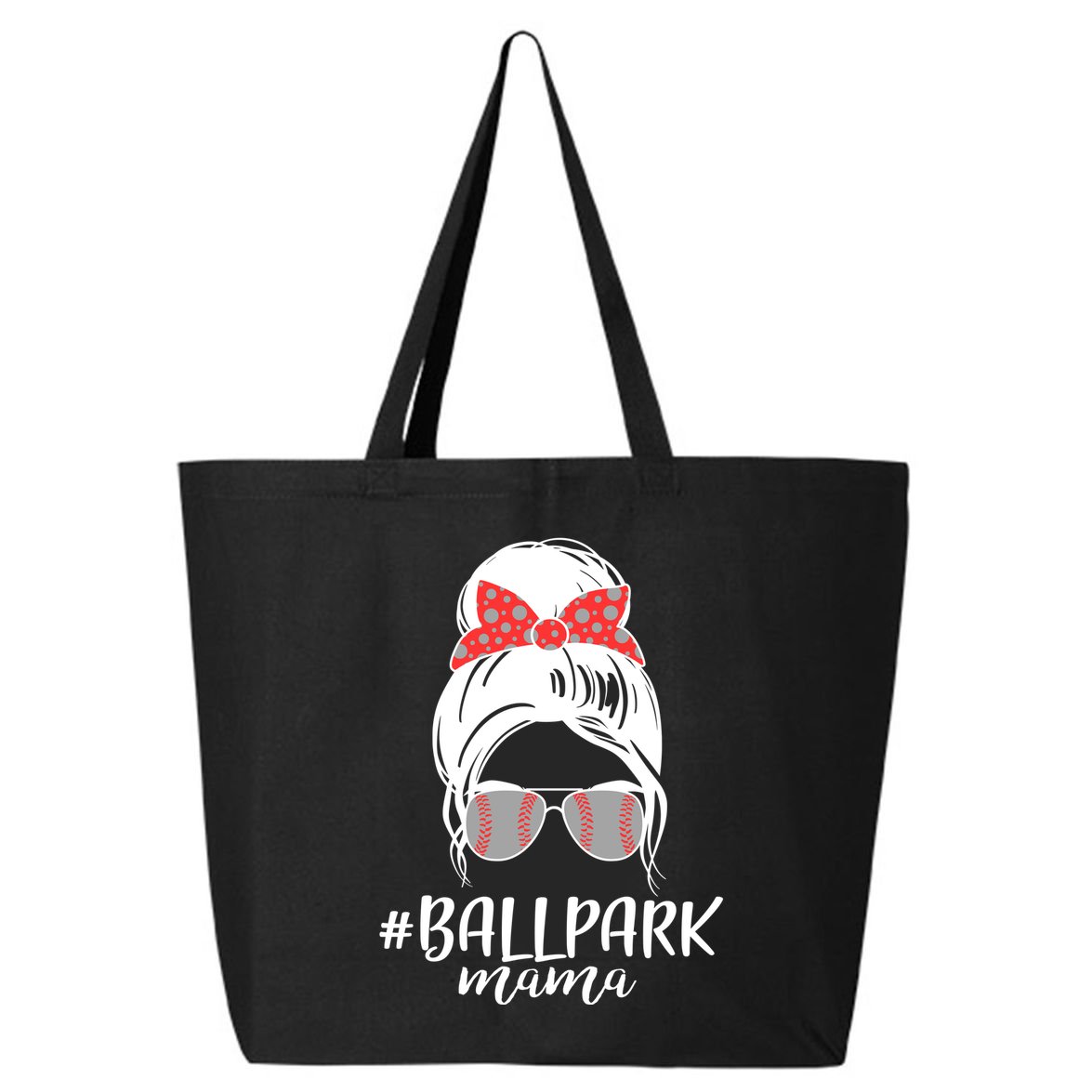 Cute Baseball Ballpark Mama  25L Jumbo Tote