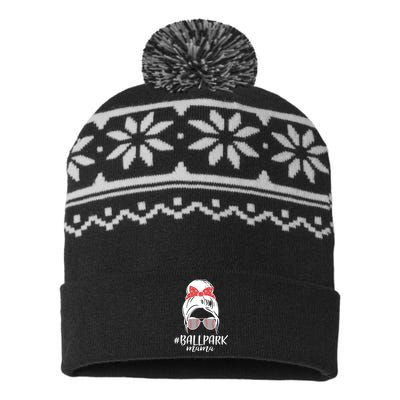 Cute Baseball Ballpark Mama  USA-Made Snowflake Beanie