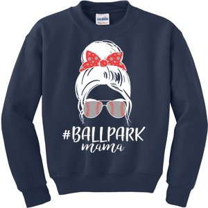 Cute Baseball Ballpark Mama  Kids Sweatshirt