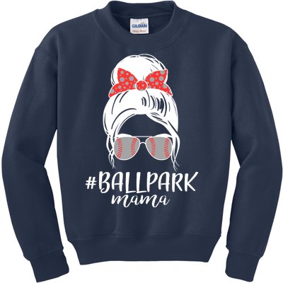 Cute Baseball Ballpark Mama  Kids Sweatshirt