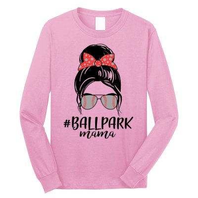 Cute Baseball Ballpark Mama  Long Sleeve Shirt