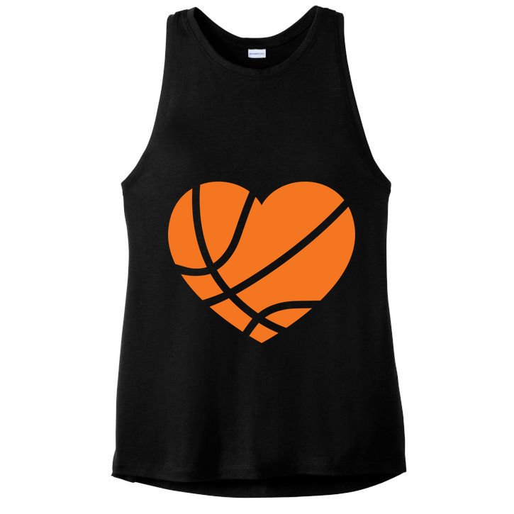 Cute Basketball Heart Ladies PosiCharge Tri-Blend Wicking Tank