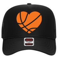 Cute Basketball Heart High Crown Mesh Back Trucker Hat