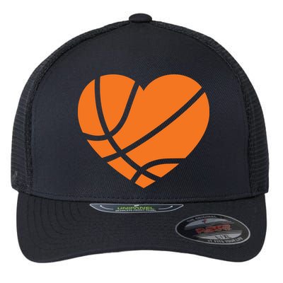 Cute Basketball Heart Flexfit Unipanel Trucker Cap