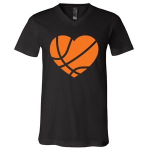 Cute Basketball Heart V-Neck T-Shirt