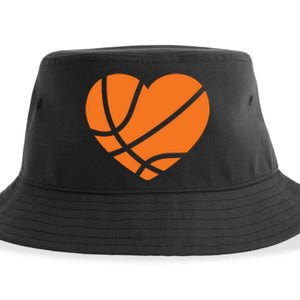 Cute Basketball Heart Sustainable Bucket Hat