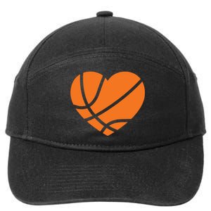 Cute Basketball Heart 7-Panel Snapback Hat