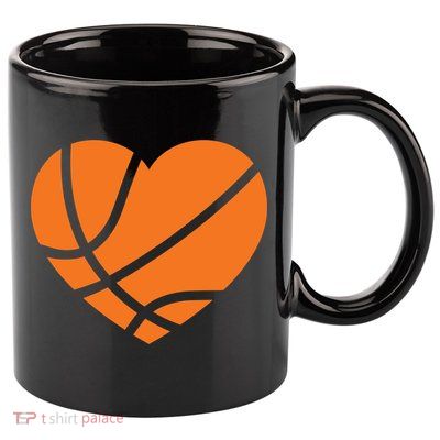 Cute Basketball Heart 11oz C Handle Ceramic Mug