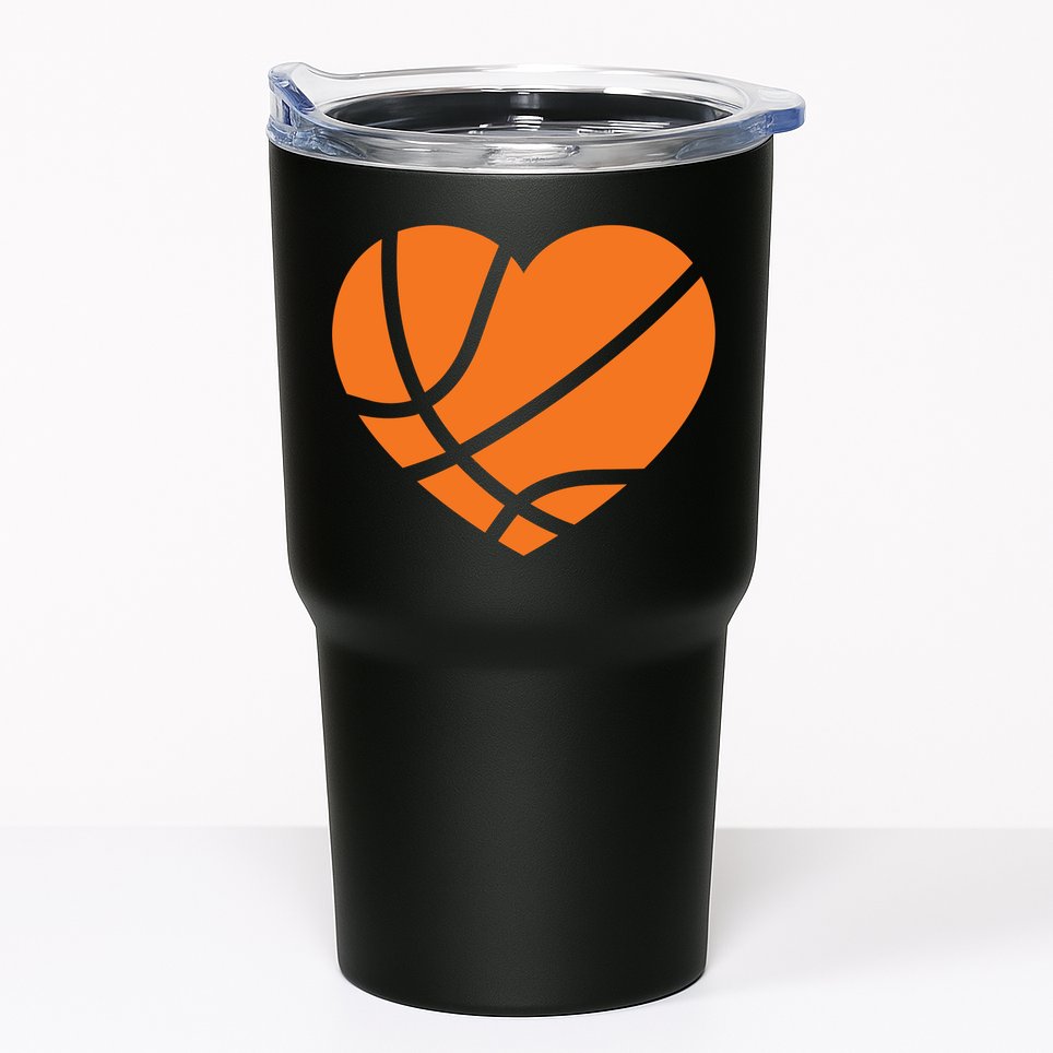 Cute Basketball Heart Tumbler