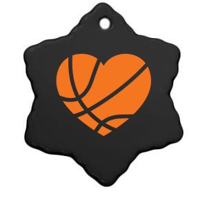 Cute Basketball Heart Ceramic Star Ornament