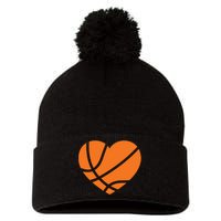 Cute Basketball Heart Pom Pom 12in Knit Beanie