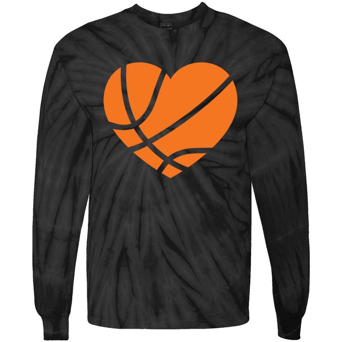 Cute Basketball Heart Tie-Dye Long Sleeve Shirt