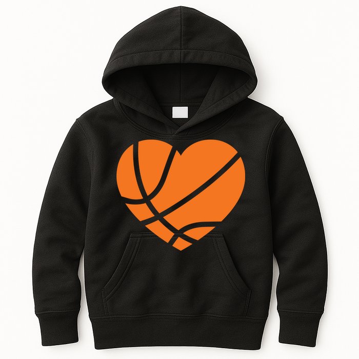 Cute Basketball Heart Kids Hoodie