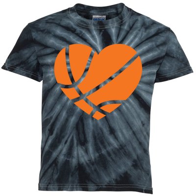 Cute Basketball Heart Kids Tie-Dye T-Shirt