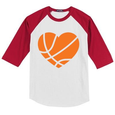 Cute Basketball Heart Kids Colorblock Raglan Jersey