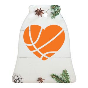 Cute Basketball Heart Ceramic Bell Ornament