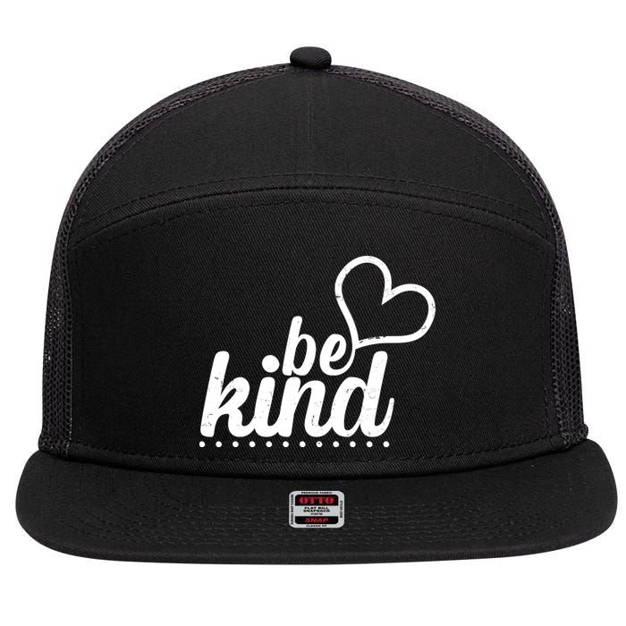 Cute Be Kind Kindness Awareness 7 Panel Mesh Trucker Snapback Hat