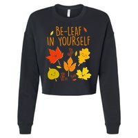 Cute Be-Leaf In Yourself Cropped Pullover Crew