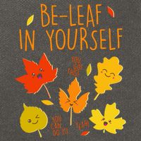 Cute Be-Leaf In Yourself Cotton Canvas Backpack