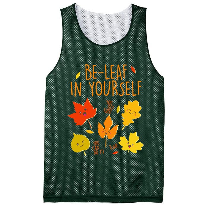 Cute Be-Leaf In Yourself Mesh Reversible Basketball Jersey Tank
