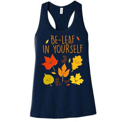 Cute Be-Leaf In Yourself Women's Racerback Tank